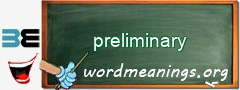 WordMeaning blackboard for preliminary